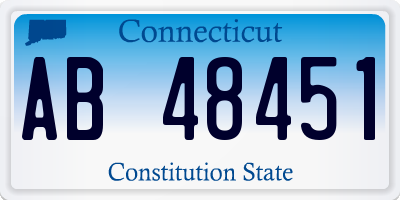 CT license plate AB48451
