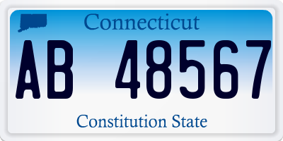 CT license plate AB48567