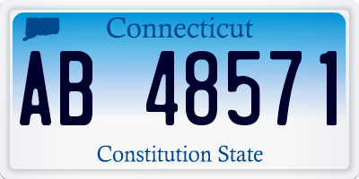 CT license plate AB48571