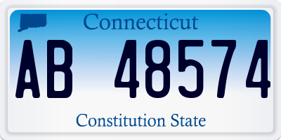 CT license plate AB48574