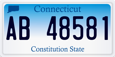 CT license plate AB48581