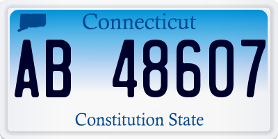 CT license plate AB48607