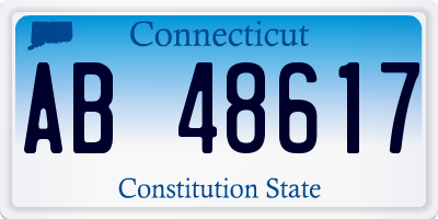 CT license plate AB48617