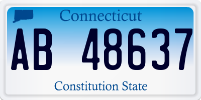 CT license plate AB48637