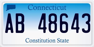 CT license plate AB48643