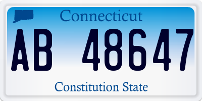 CT license plate AB48647