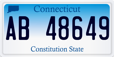 CT license plate AB48649