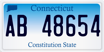 CT license plate AB48654