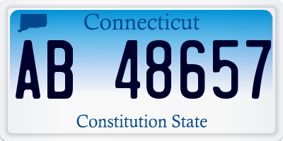 CT license plate AB48657