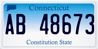 CT license plate AB48673