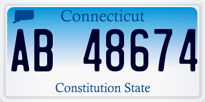 CT license plate AB48674