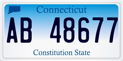 CT license plate AB48677