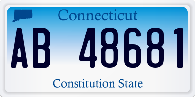 CT license plate AB48681