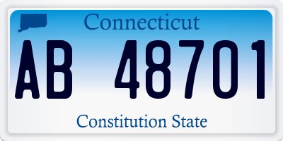 CT license plate AB48701