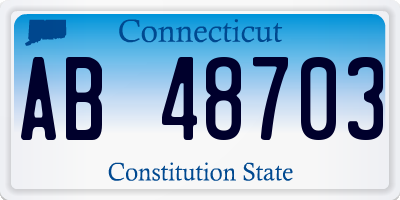 CT license plate AB48703