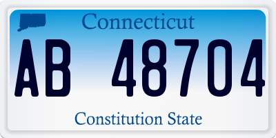 CT license plate AB48704