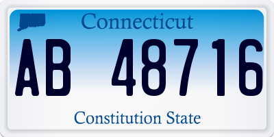 CT license plate AB48716