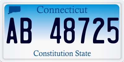 CT license plate AB48725