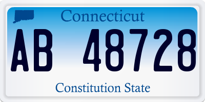 CT license plate AB48728