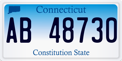 CT license plate AB48730