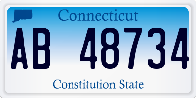 CT license plate AB48734