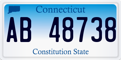 CT license plate AB48738