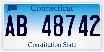 CT license plate AB48742