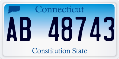 CT license plate AB48743