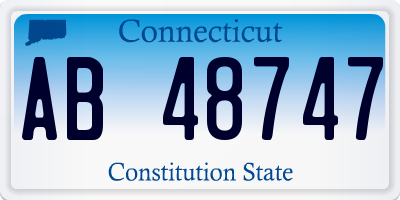 CT license plate AB48747