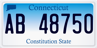 CT license plate AB48750