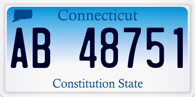CT license plate AB48751