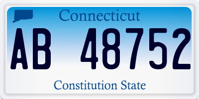 CT license plate AB48752