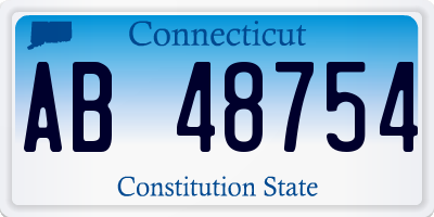 CT license plate AB48754