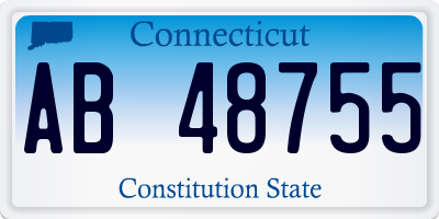 CT license plate AB48755