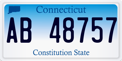 CT license plate AB48757