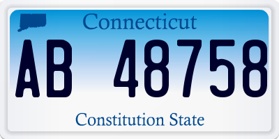 CT license plate AB48758