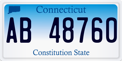 CT license plate AB48760