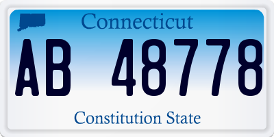 CT license plate AB48778