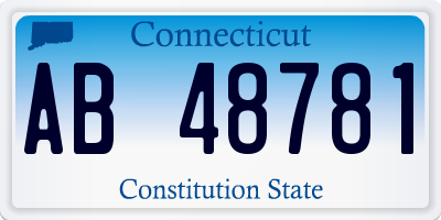 CT license plate AB48781