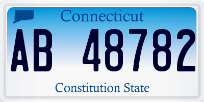CT license plate AB48782