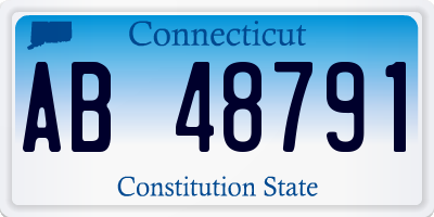 CT license plate AB48791