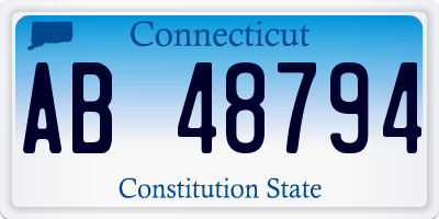 CT license plate AB48794