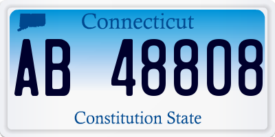 CT license plate AB48808