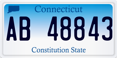 CT license plate AB48843