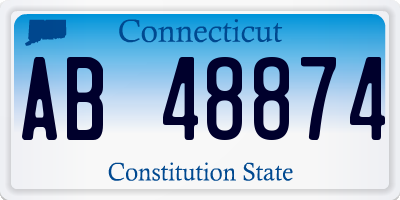 CT license plate AB48874