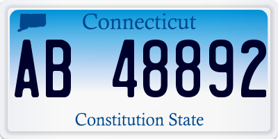 CT license plate AB48892