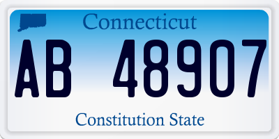 CT license plate AB48907