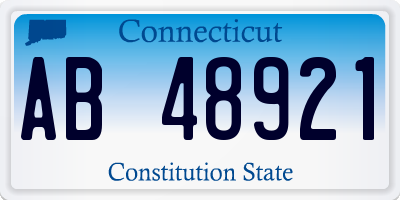 CT license plate AB48921