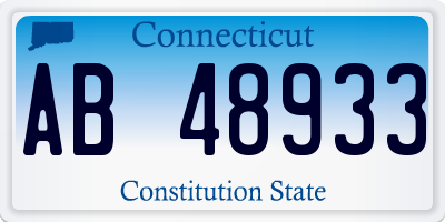 CT license plate AB48933