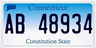 CT license plate AB48934